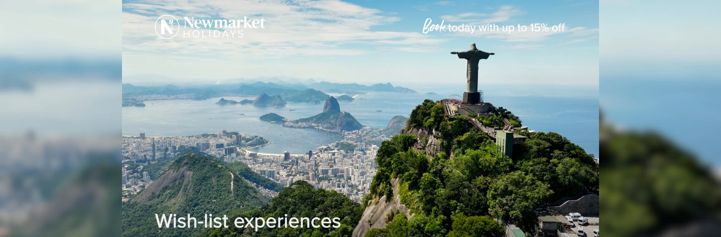 Image of Christ the Redeemer overlooking Rio with 'Wish-list experiences' written underneath